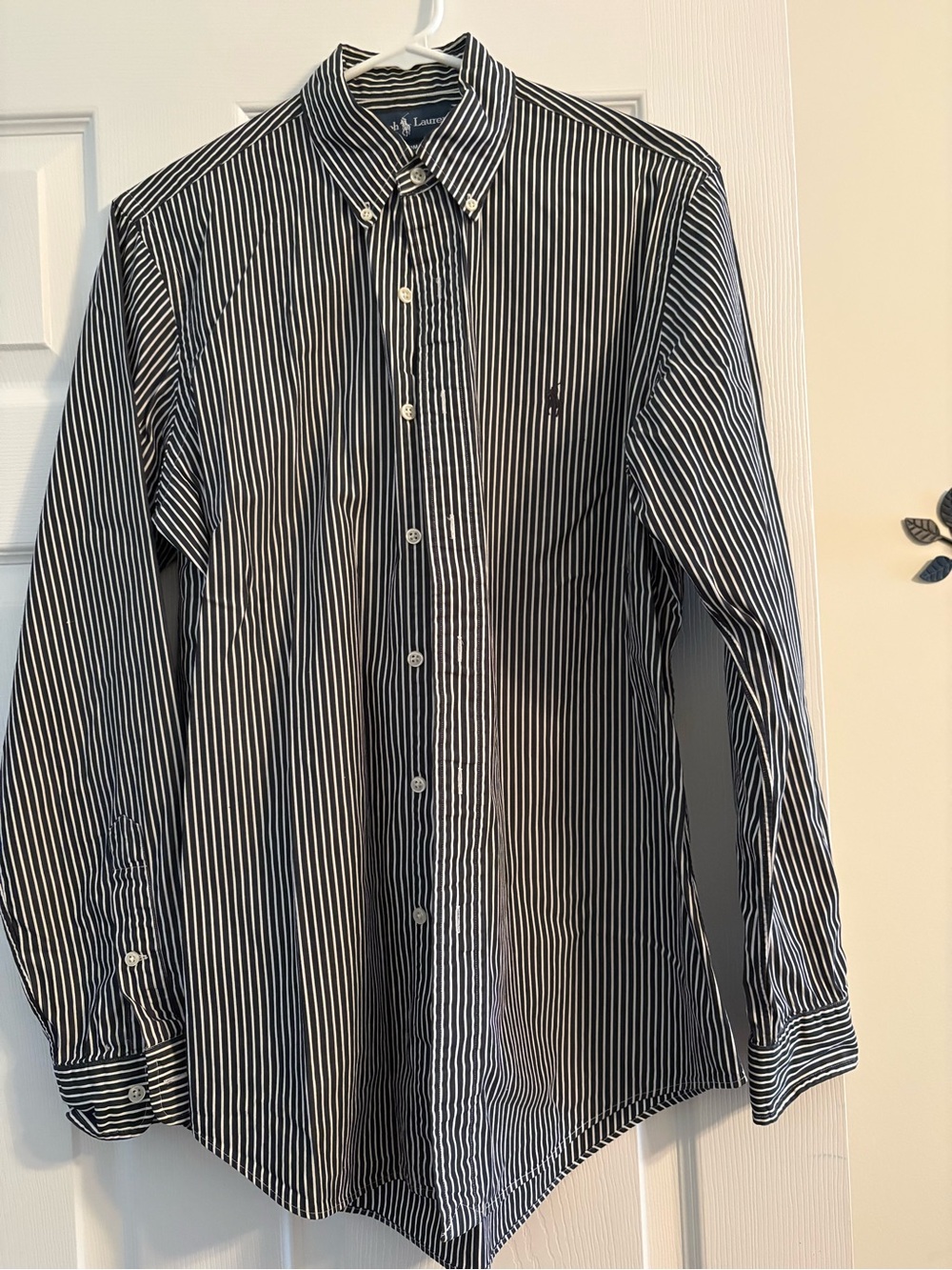 Polo by Ralph Lauren Black and White Striped Button-Down Shirt